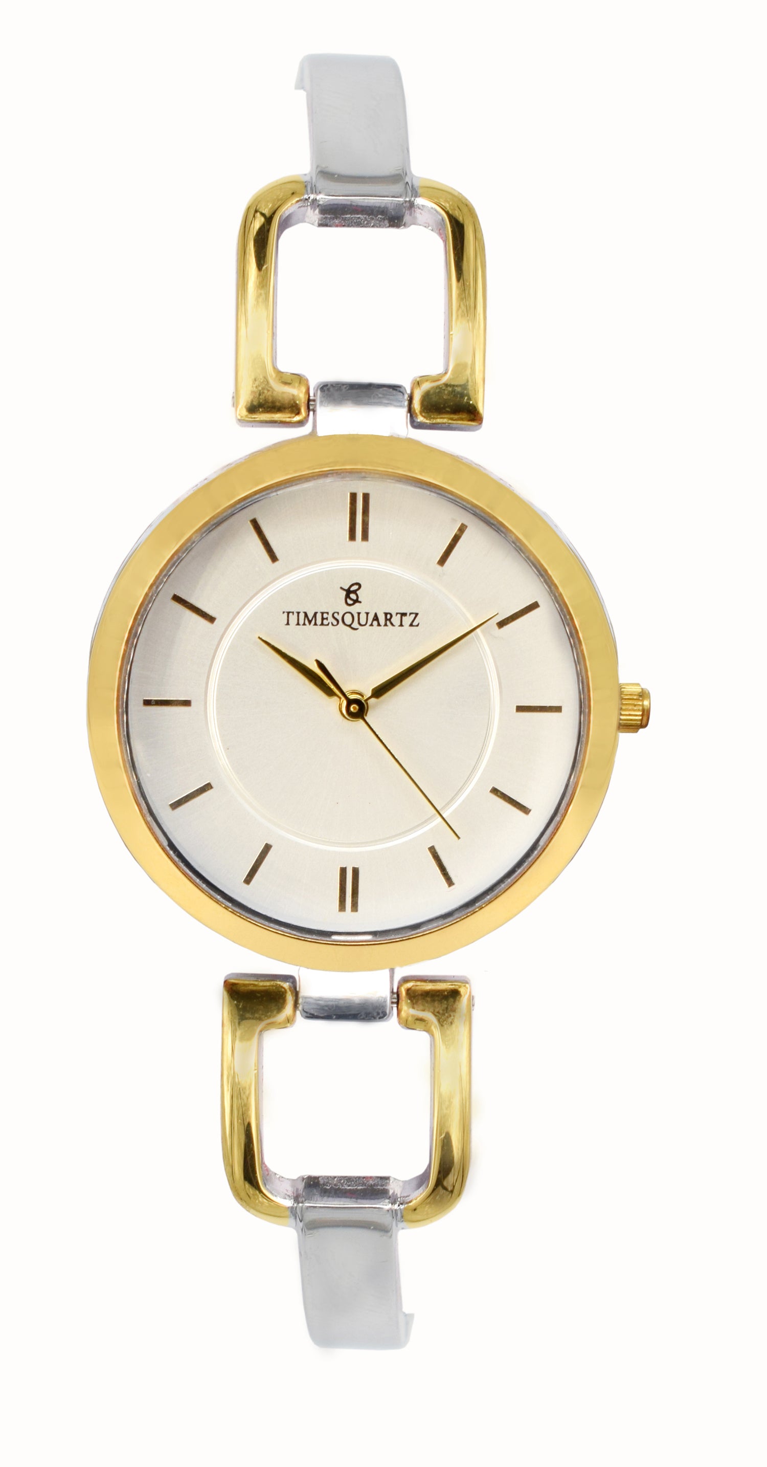Women's Wrist Watch Model A-102 Two Tone Case White Dial