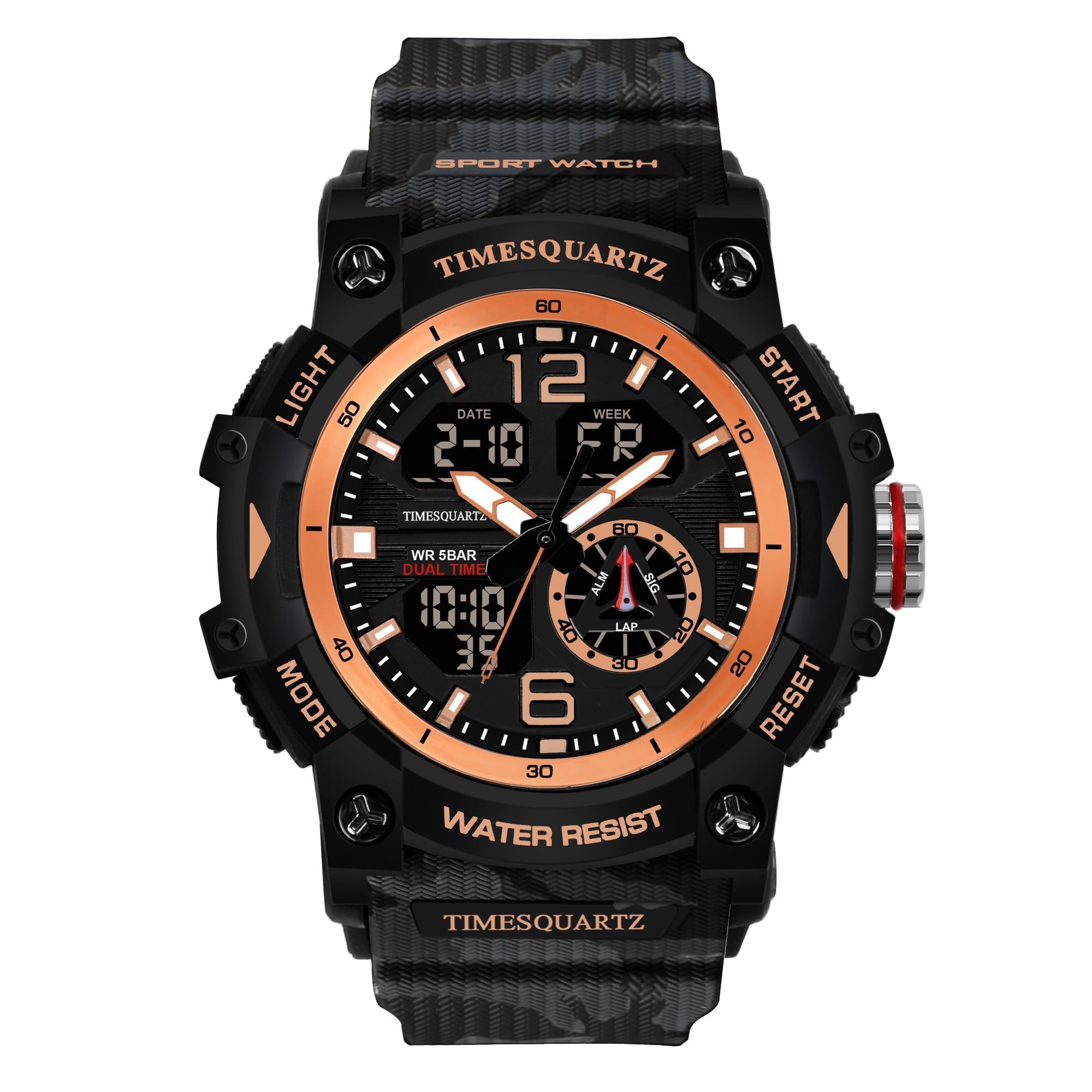 Analog Digital Watch D-269 Rose Gold