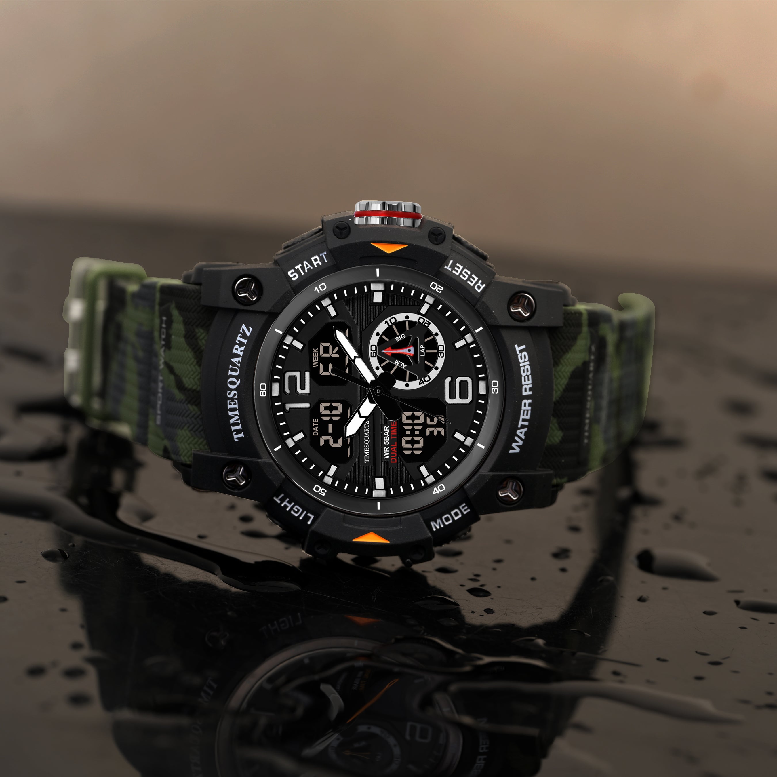 Analog Digital Watch D-268 Army Green