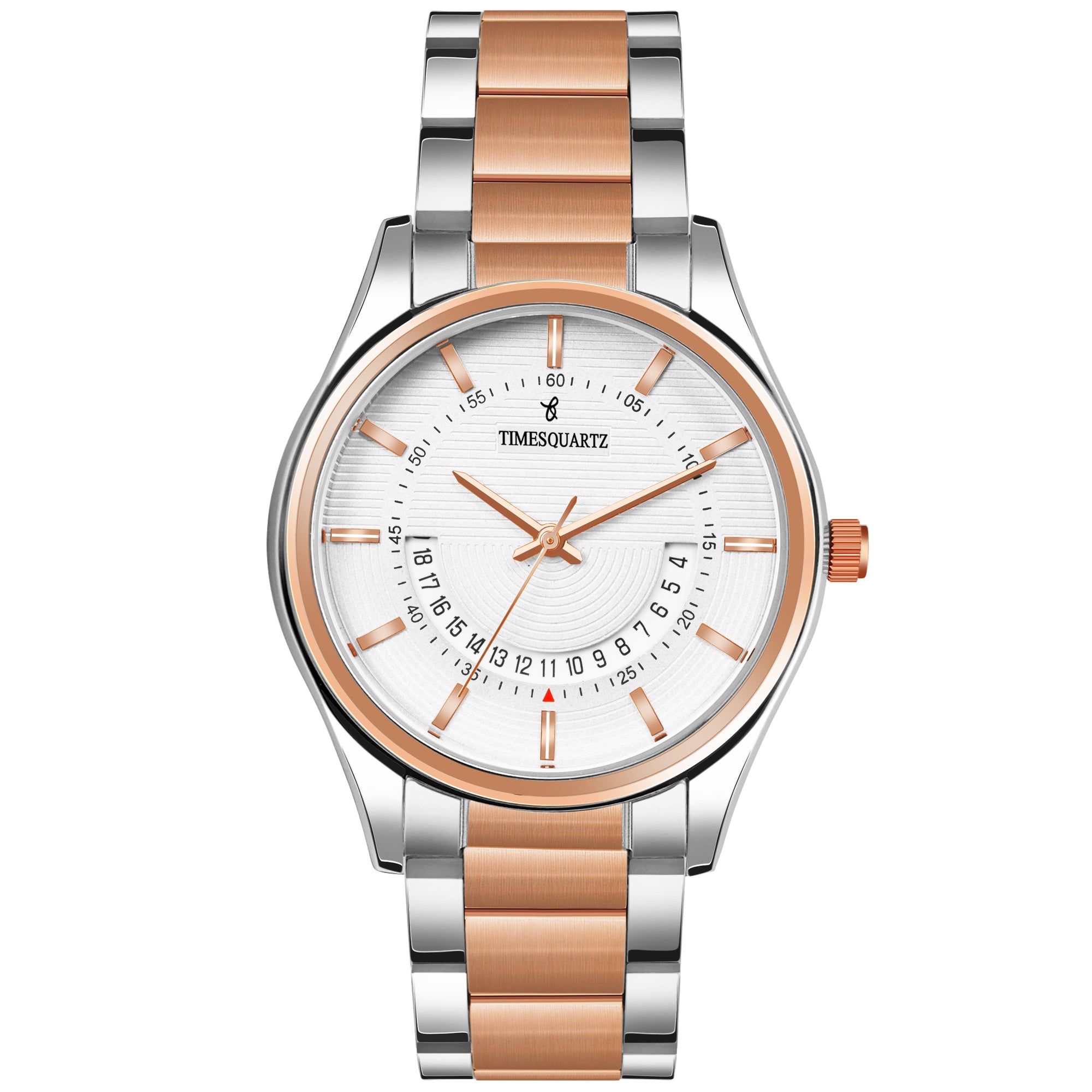 Men's Analog Wrist Watch A-273 Two Tone Case White Dial
