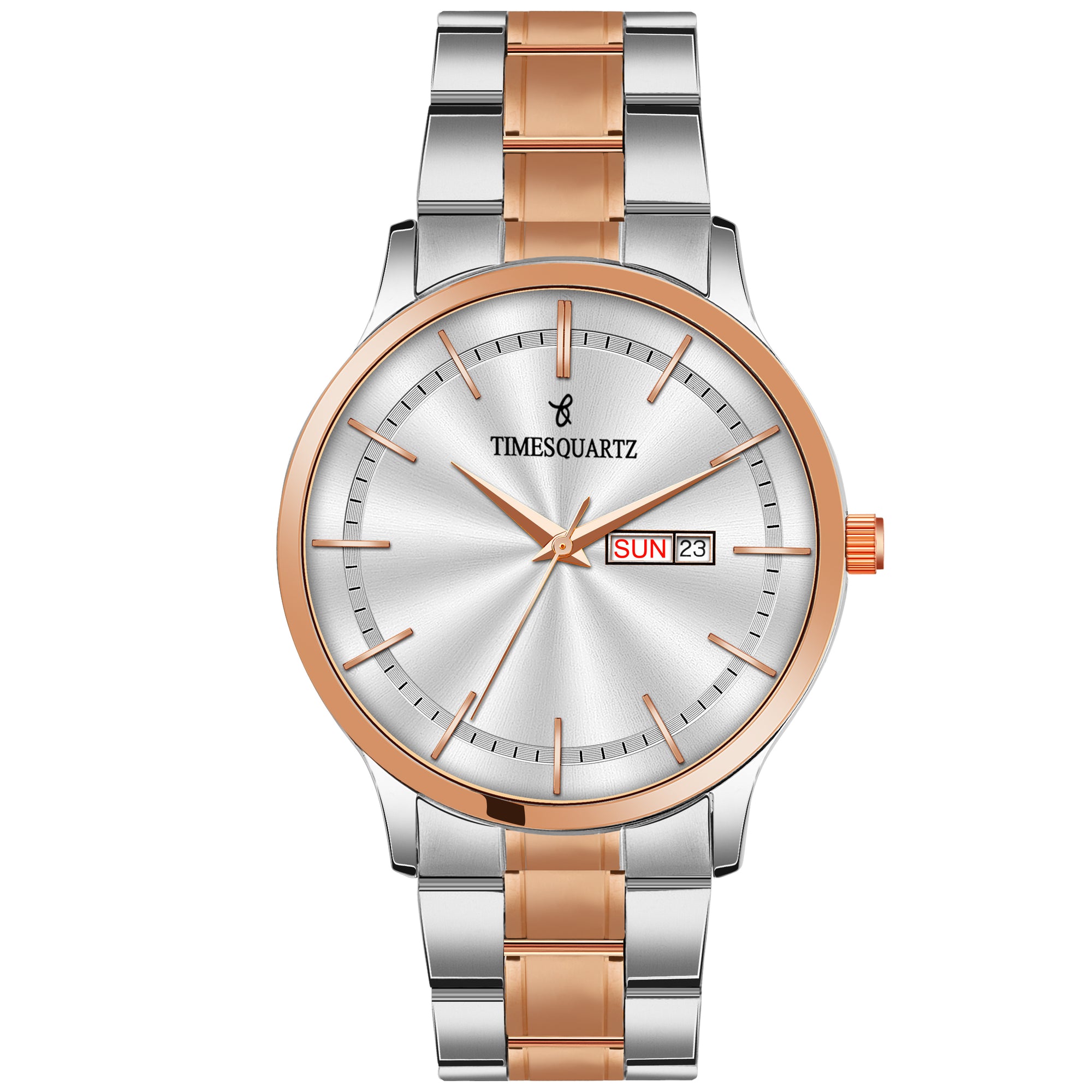 Men's Analog Wrist Watch A-274 Two Tone Case Silver Dial