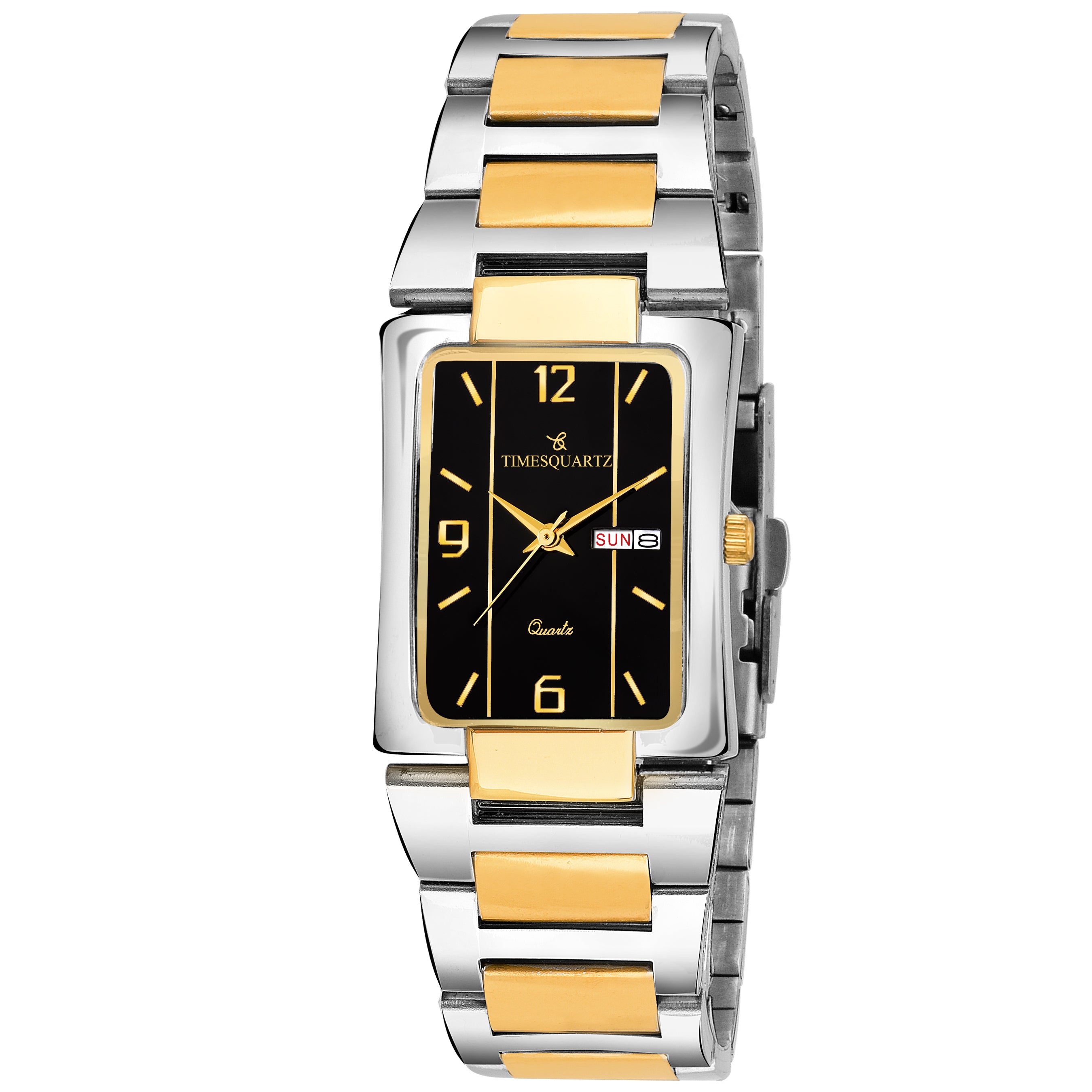 Men's Analog Wrist Watch A-231 Two Tone Case Black Dial