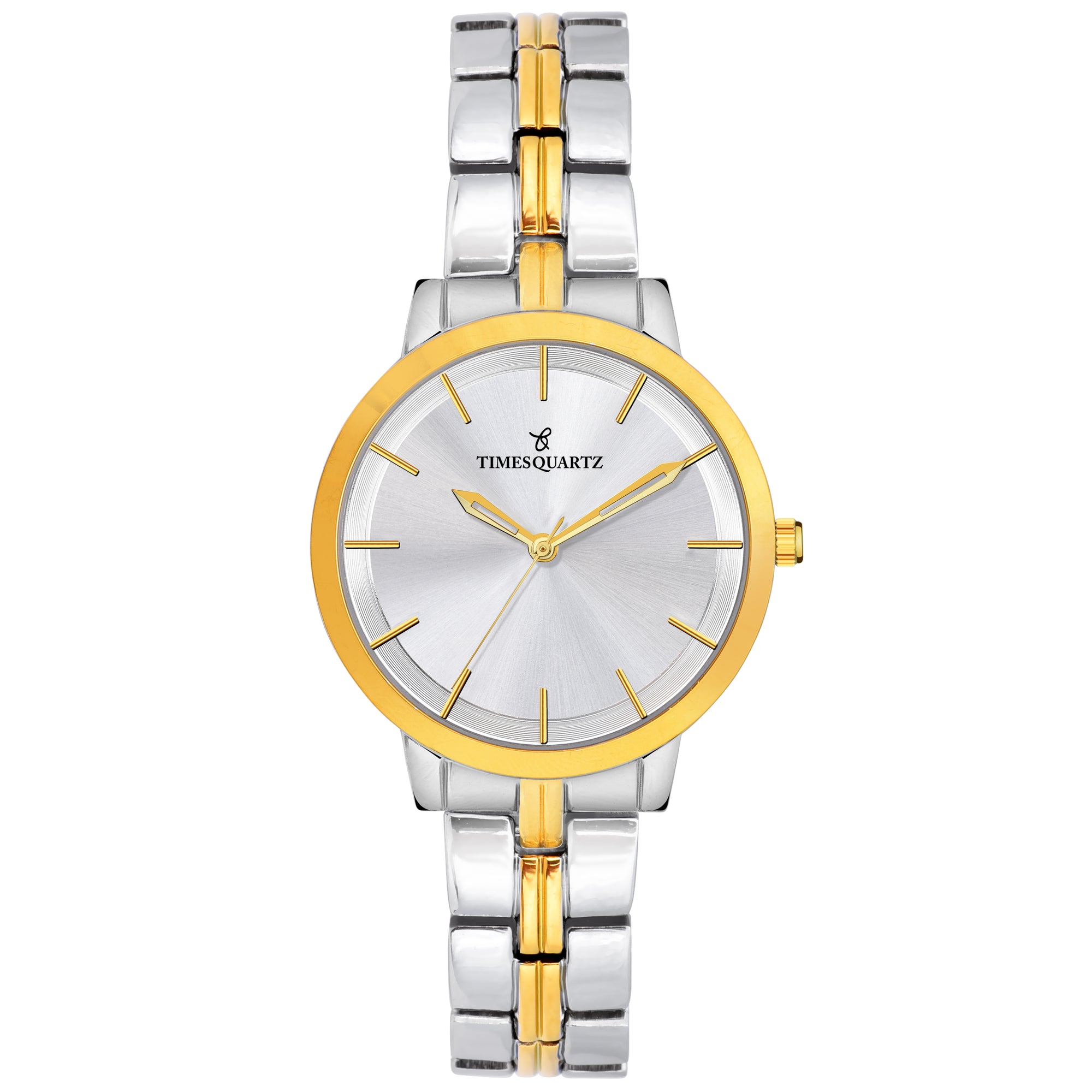 Women's Analog Wrist Watch A-150 Two Tone Case Silver Dial