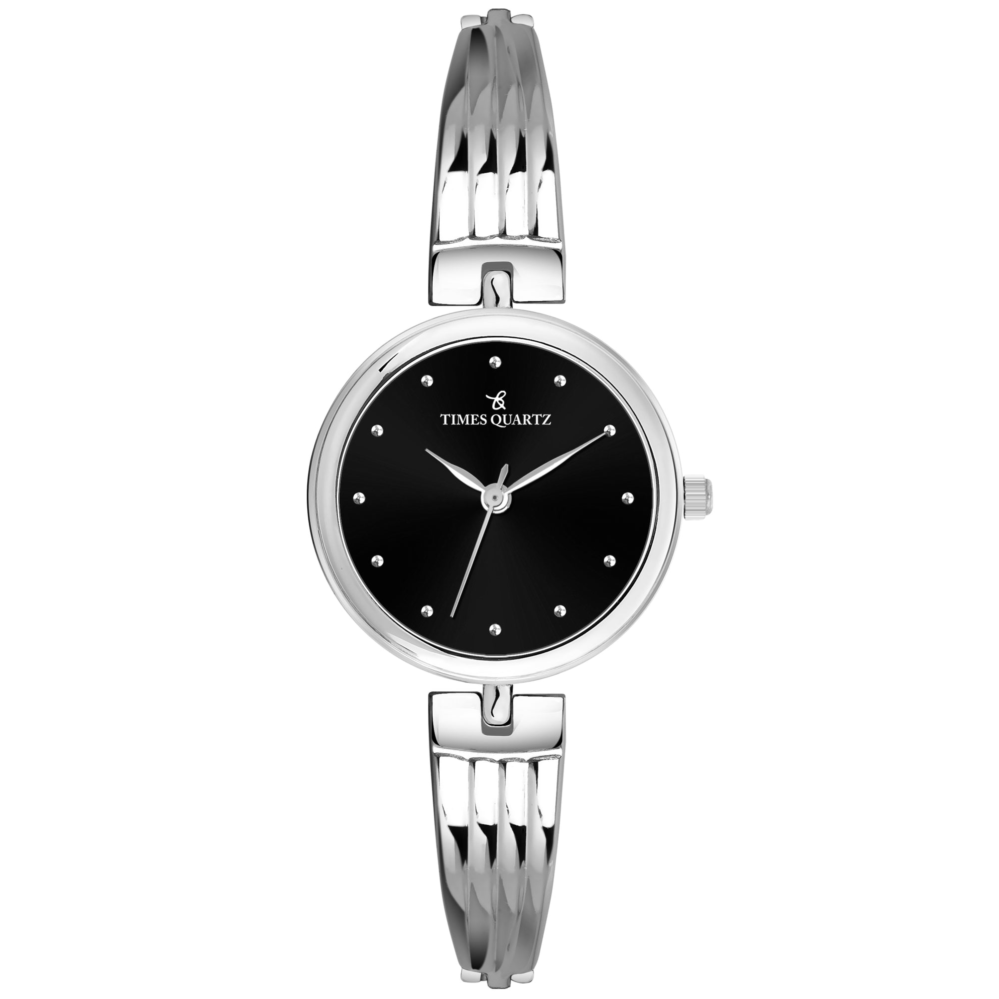 Women's Wrist Watch Model A-105 Silver Case Black Dial