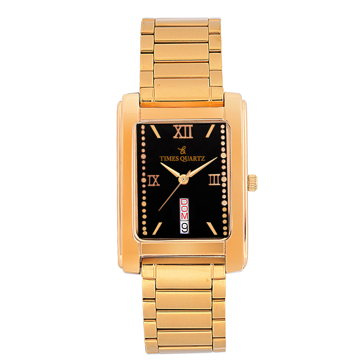 Men's Analog Wrist Watch A-184 Golden Case Black Dial