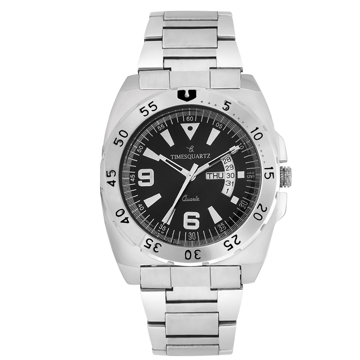 Men's Analog Wrist Watch A-251 Silver Case Black Dial