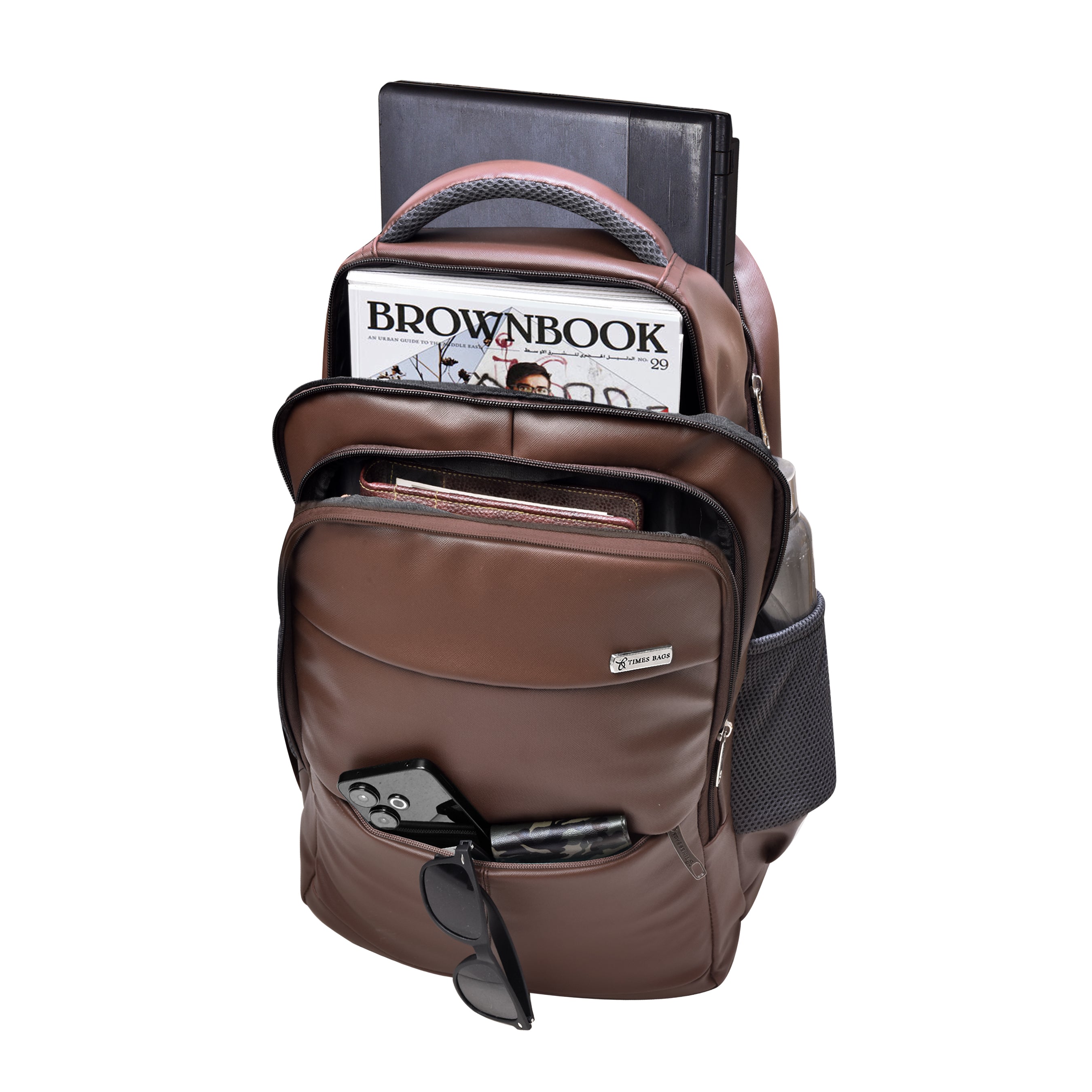 backpack time traveler TBP-11 Unisex Brown Backpack – Times Quartz