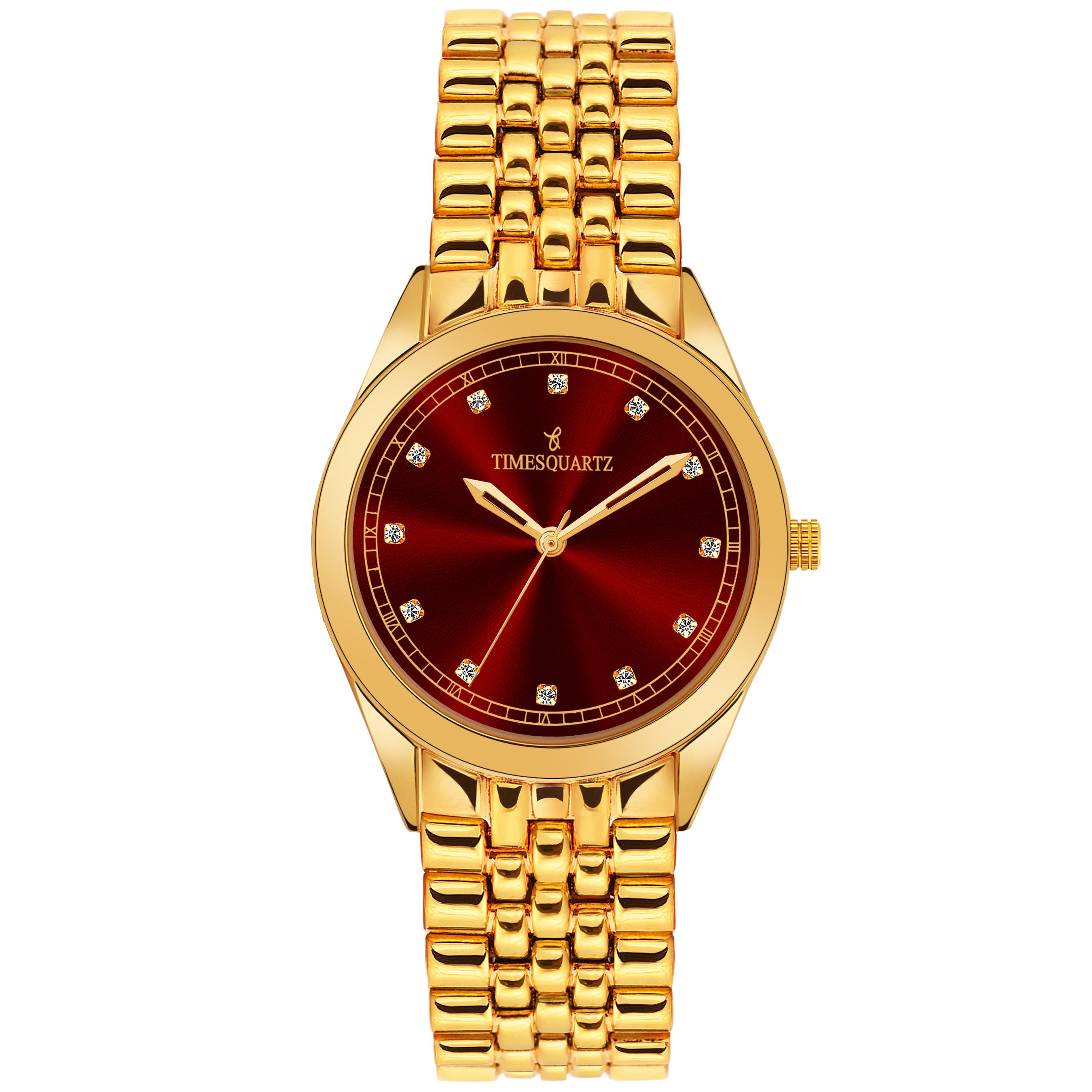Pair Wrist Watch P-237  Golden Case Red Dial