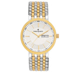 Men's Analog Wrist Watch A-190 Two Tone Case White Dial