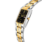 Men's Analog Wrist Watch A-233 Two Tone Case & Black Dial