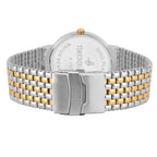 Men's Analog Wrist Watch A-190 Two Tone Case White Dial