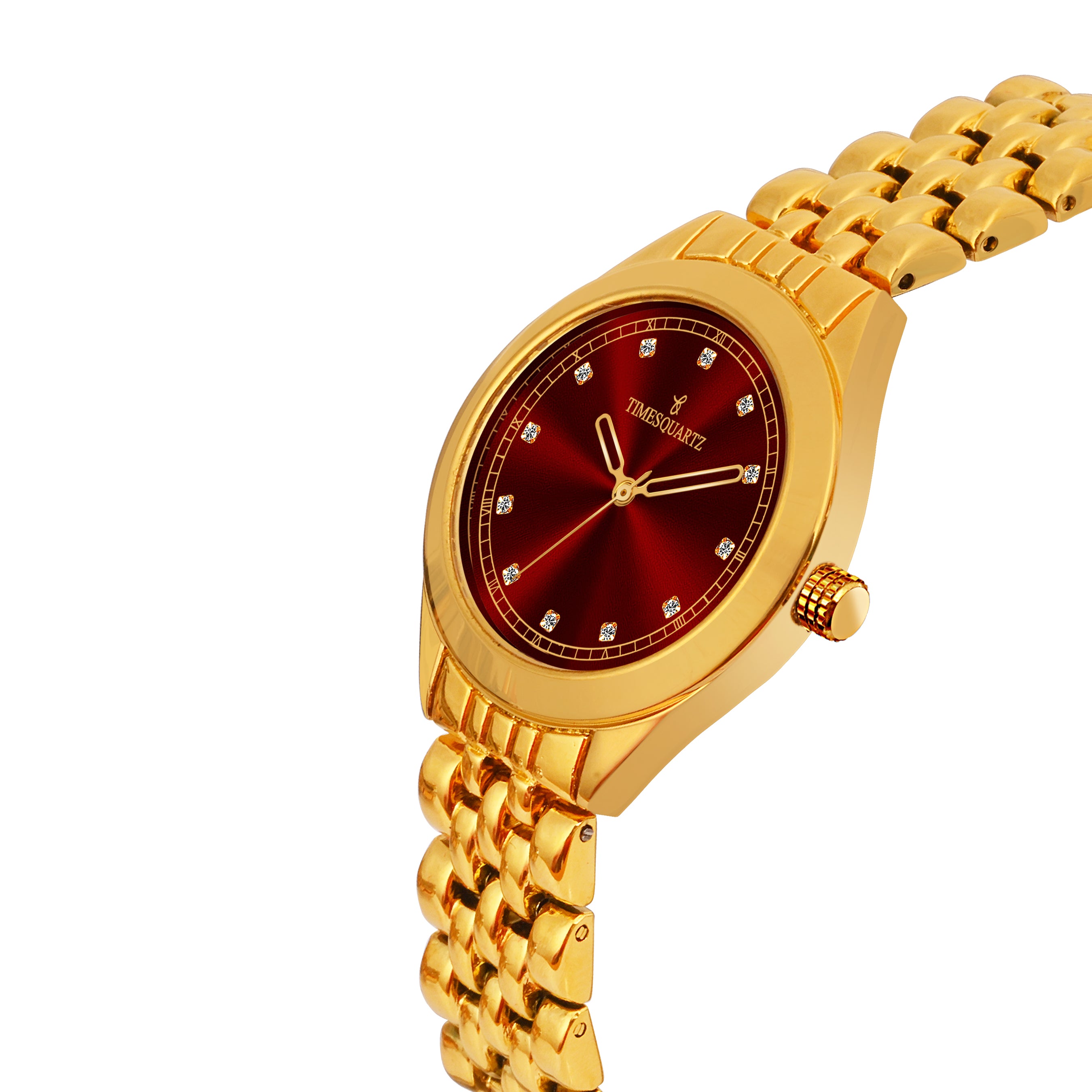 Pair Wrist Watch P-237  Golden Case Red Dial