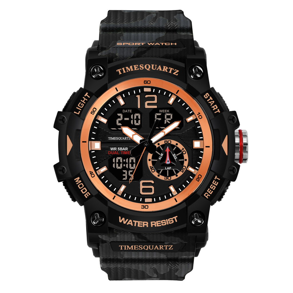 Analog Digital Watch D-269 Rose Gold