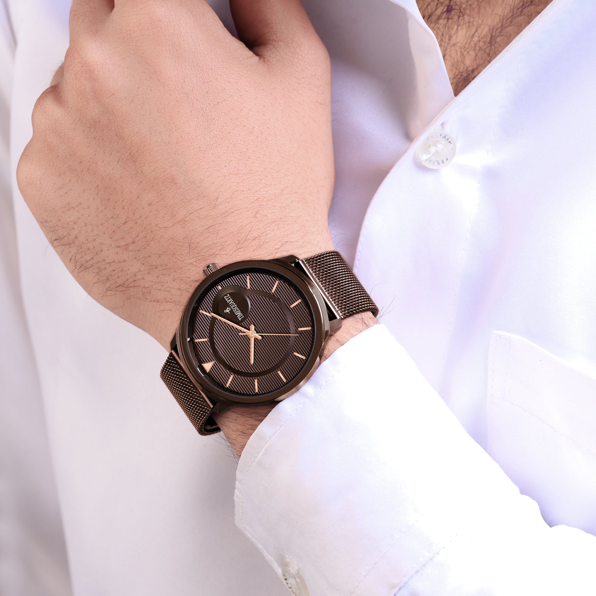 Men's Analog Wrist Watch A-123 Brown Case & Dial