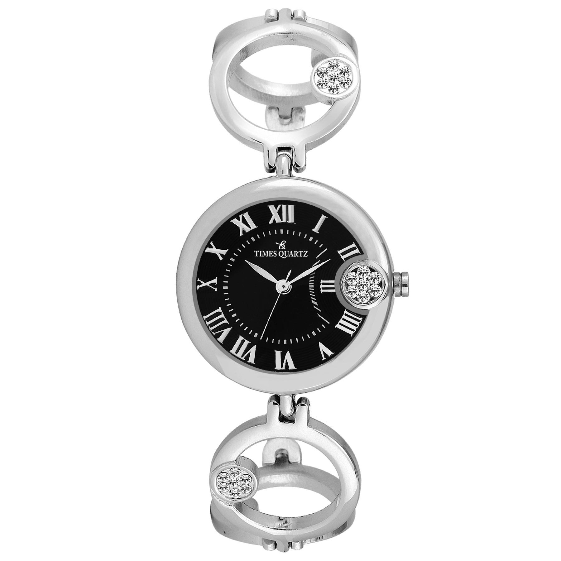 Women's Wrist Watch Model A-155 Silver Case Black Dial