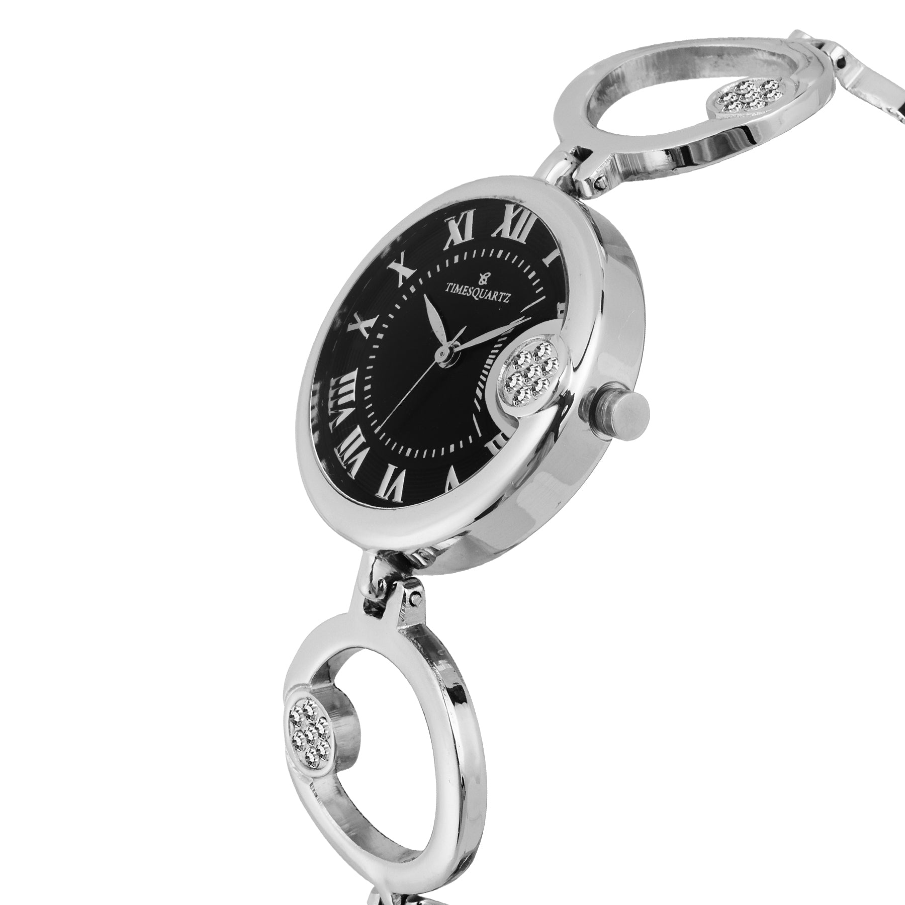 Women's Wrist Watch Model A-155 Silver Case Black Dial