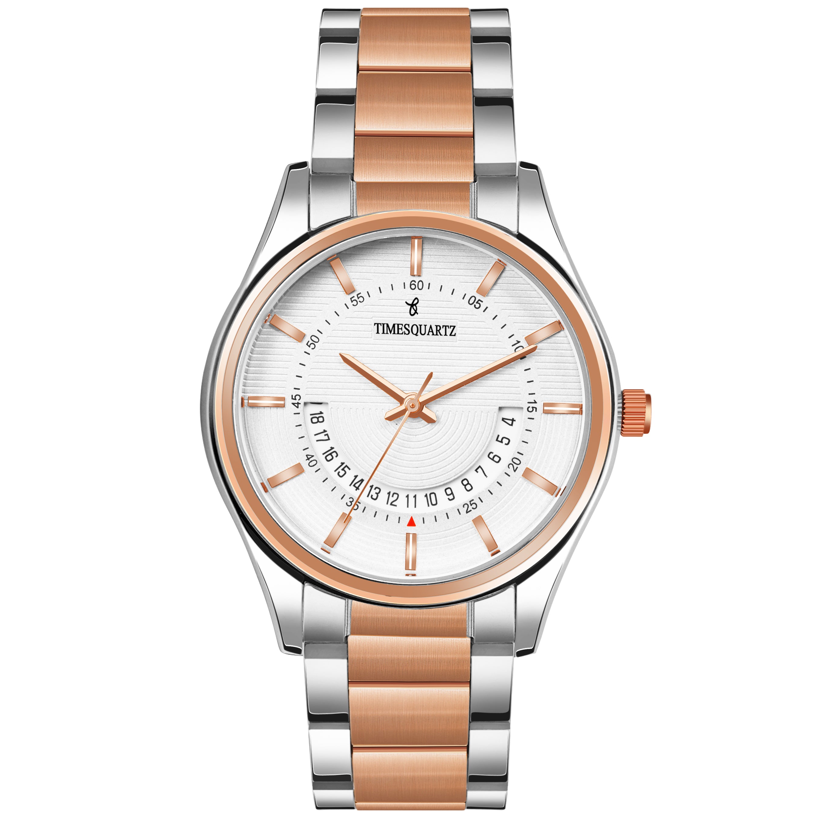 Men's Analog Wrist Watch A-273 Two Tone Case White Dial