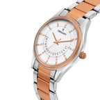 Men's Analog Wrist Watch A-273 Two Tone Case White Dial