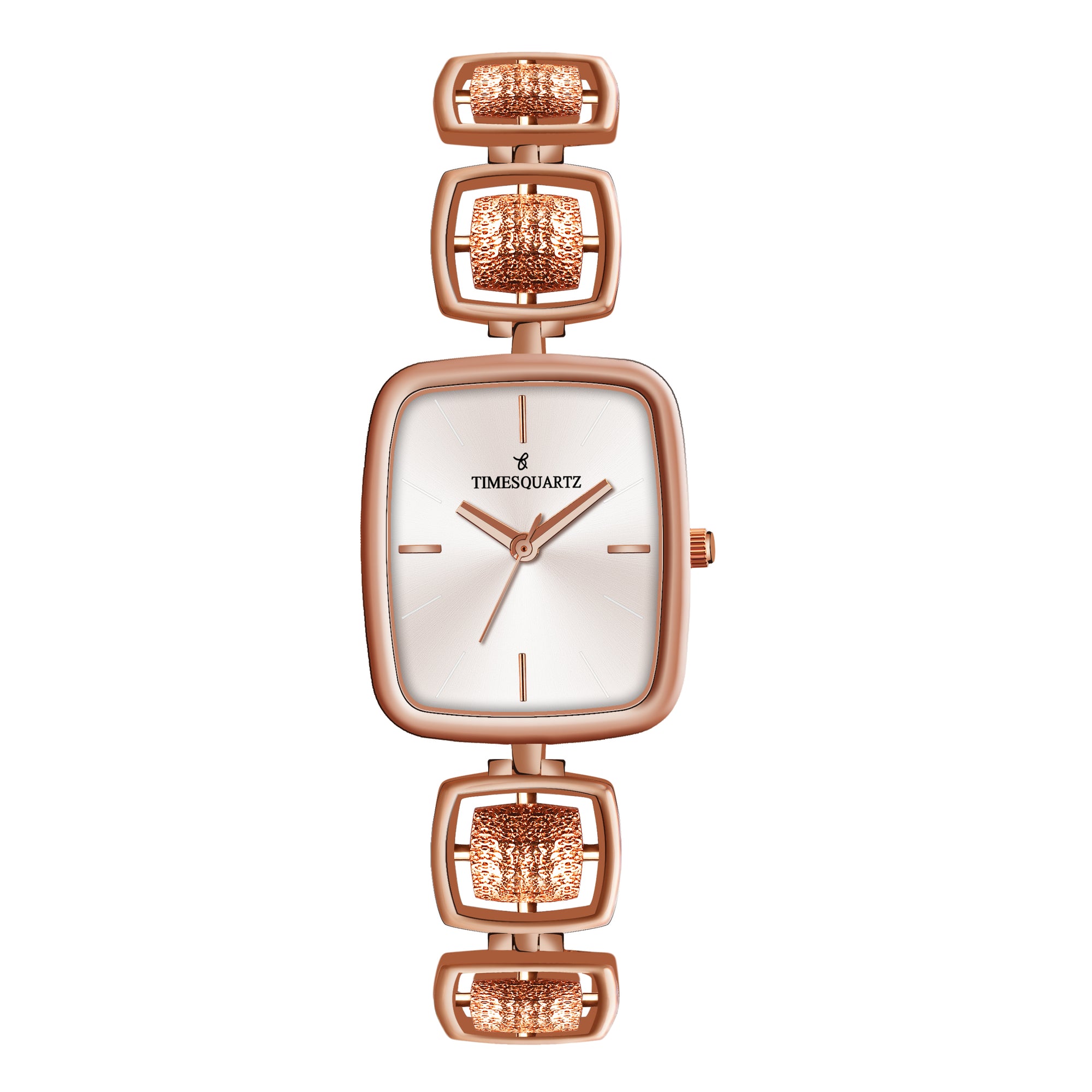Women's Analog Wrist Watch A-272 Rose Gold Case Silver Dial