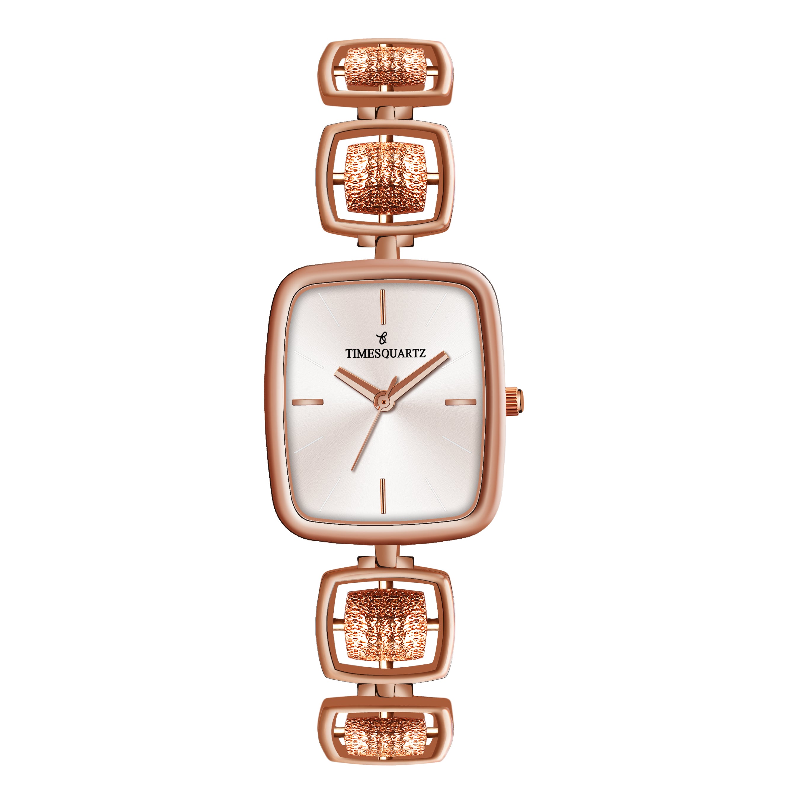 Women's Analog Wrist Watch A-272 Rose Gold Case Silver Dial
