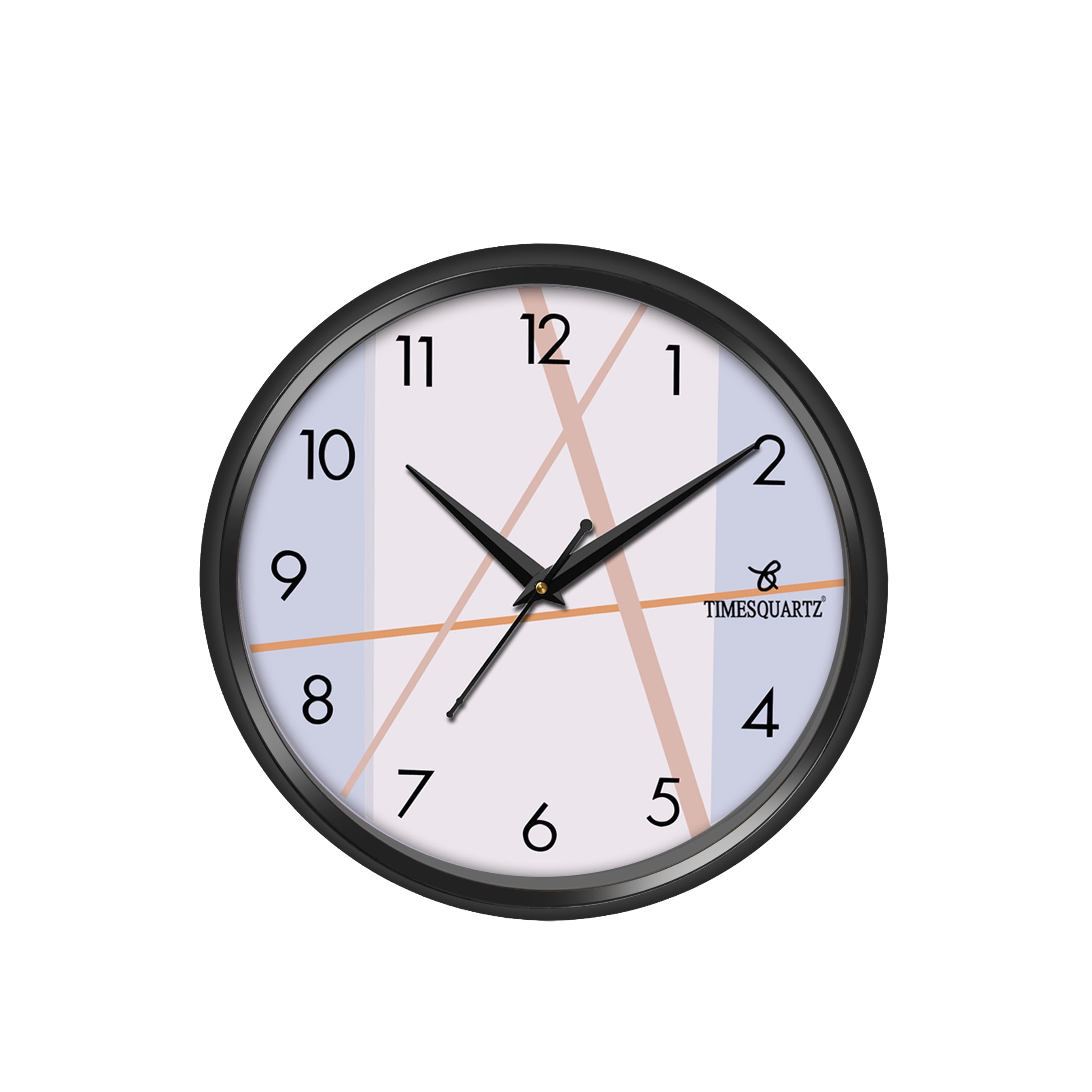 Round Analog Wall Clock WCR003 Black Frame Color block Dial