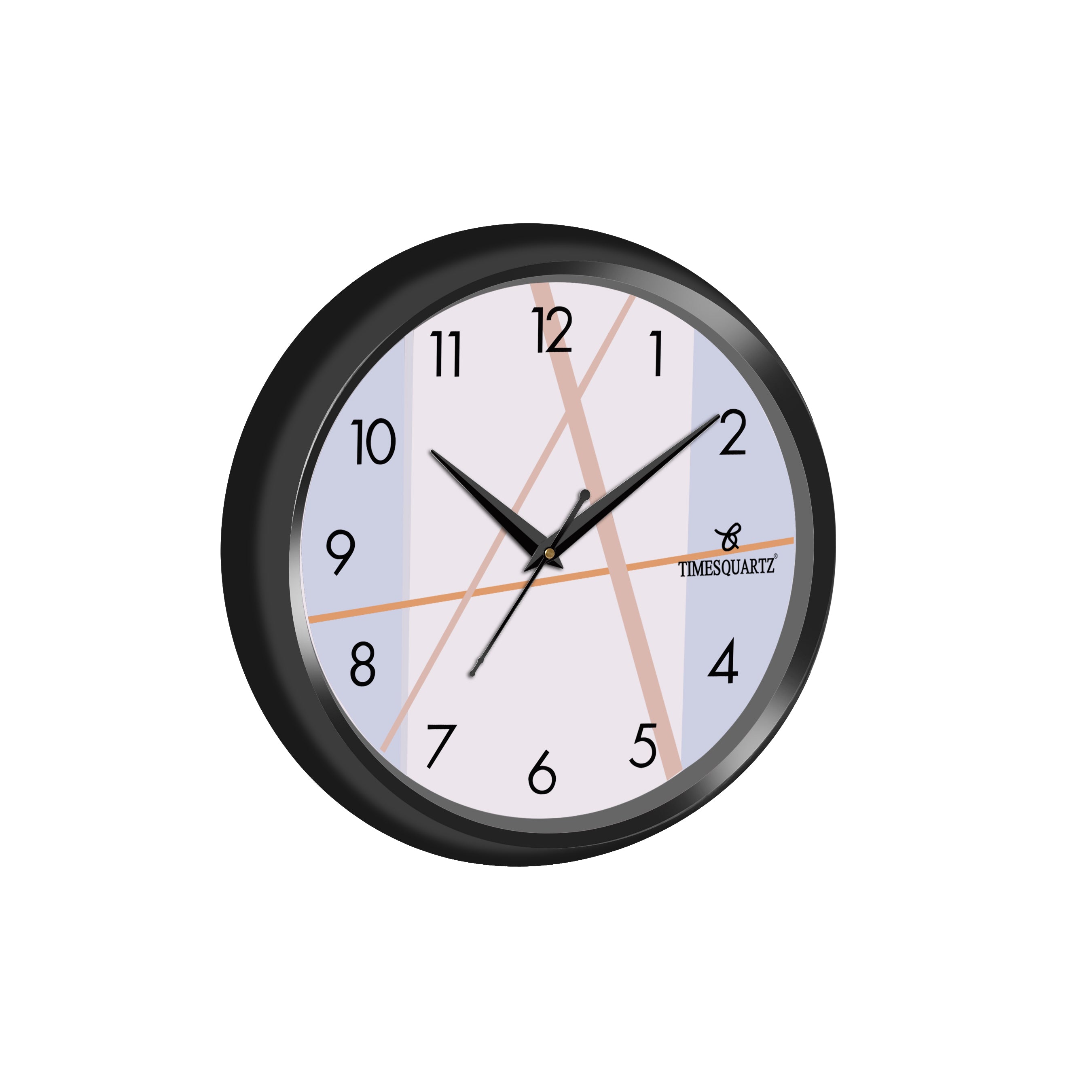 Round Analog Wall Clock WCR003 Black Frame Color block Dial
