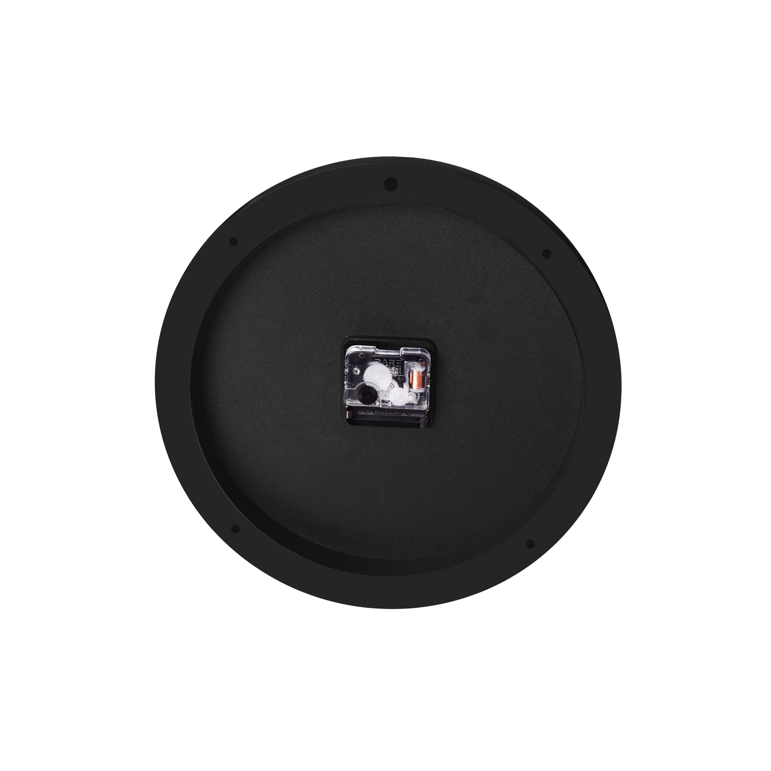 Round Analog Wall Clock WCR003 Black Frame Color block Dial