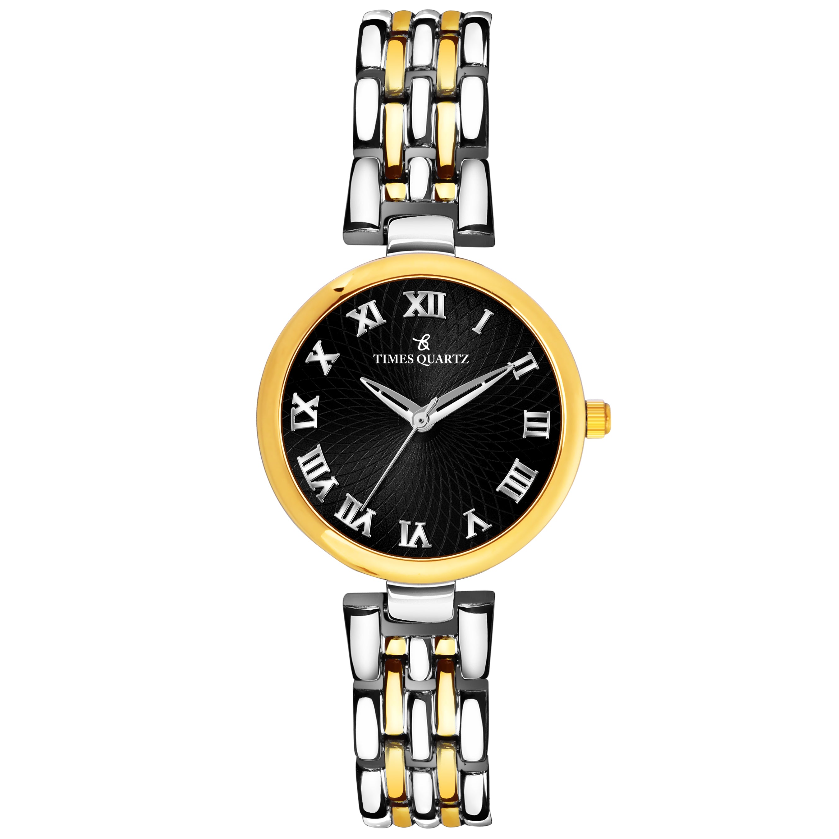 Women's Wrist Watch Model A-172 Two Tone Case Black Dial