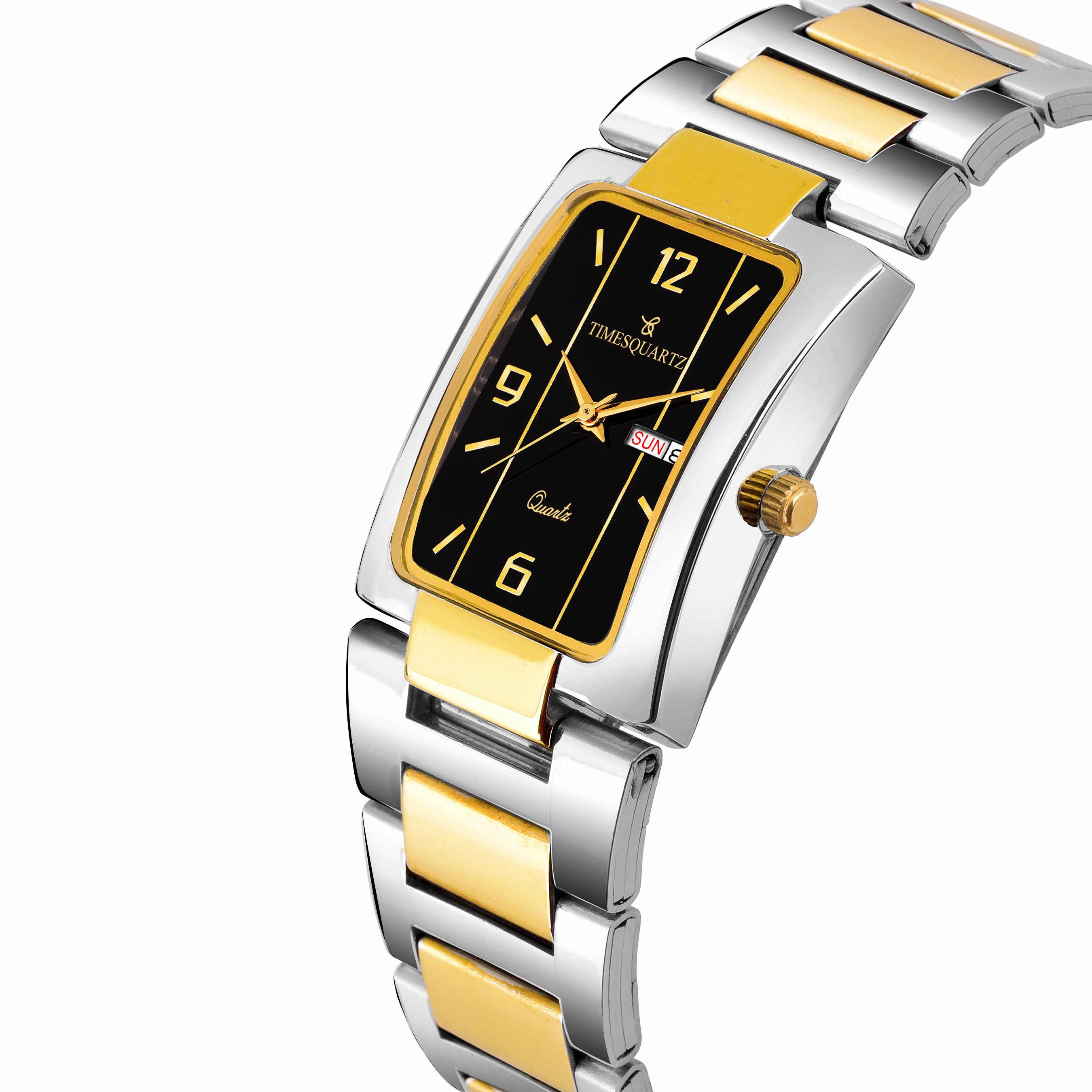 Men's Analog Wrist Watch A-231 Two Tone Case Black Dial