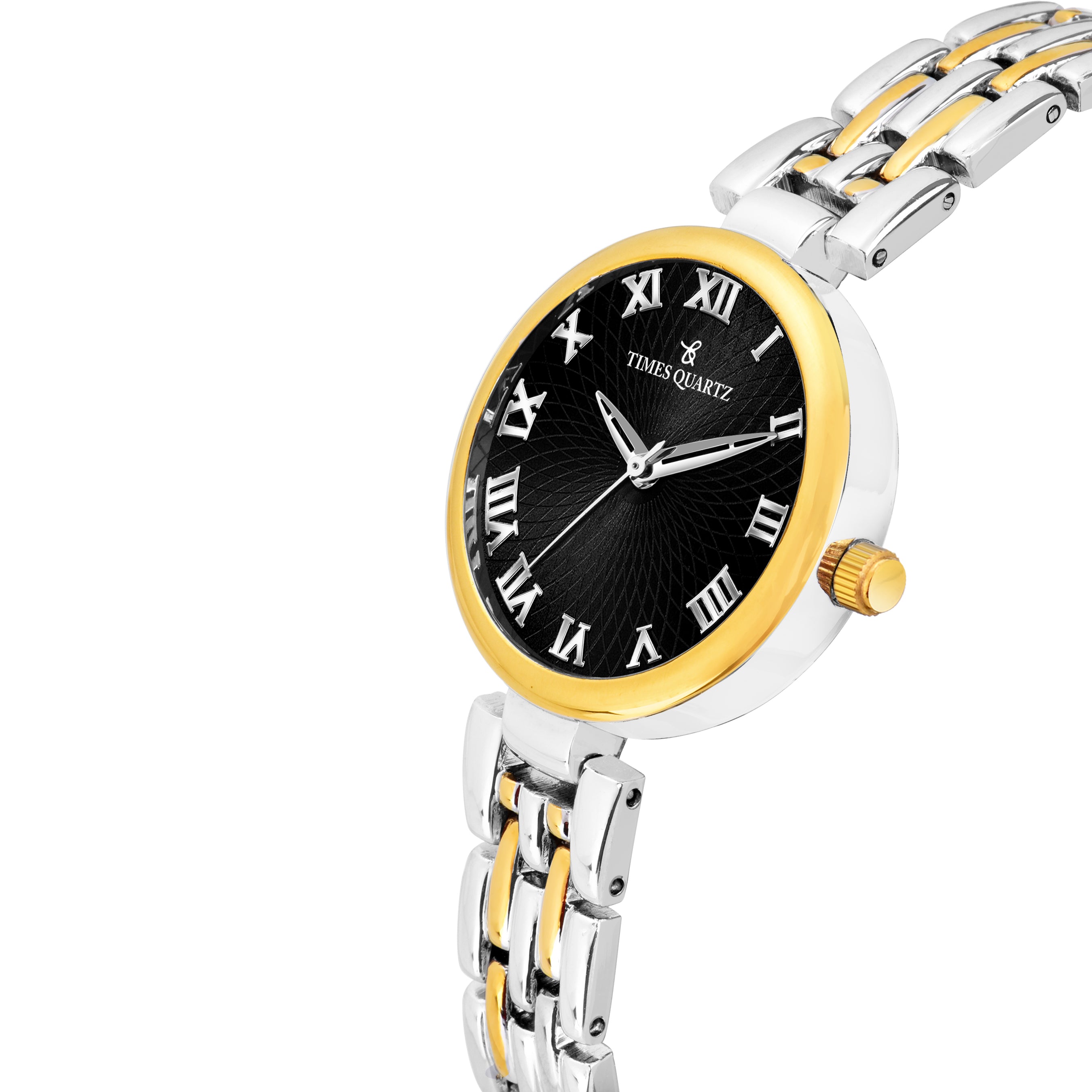 Women's Wrist Watch Model A-172 Two Tone Case Black Dial