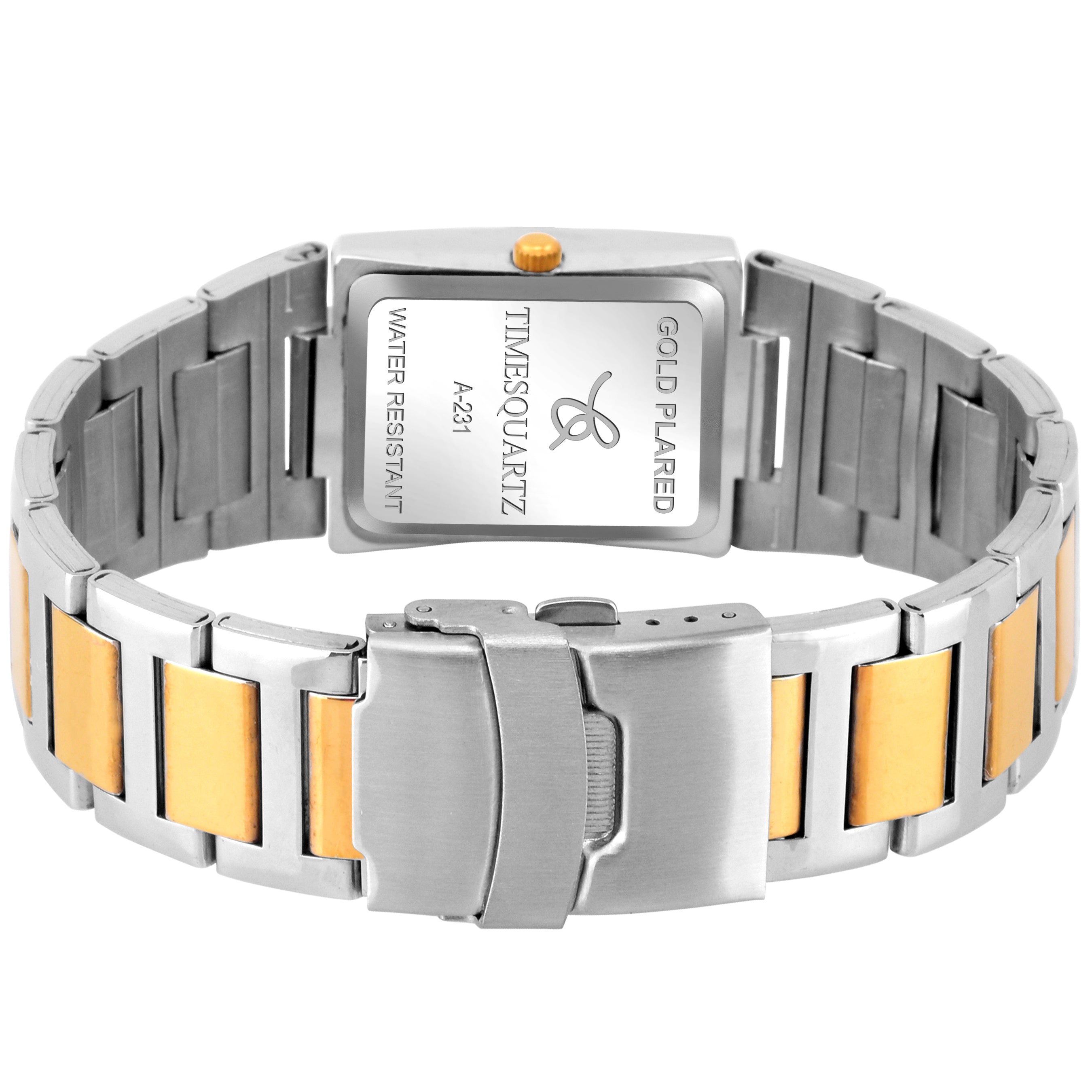 Men's Analog Wrist Watch A-231 Two Tone Case Black Dial