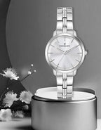 Women's Analog Wrist Watch A-150 Silver Case & Dial