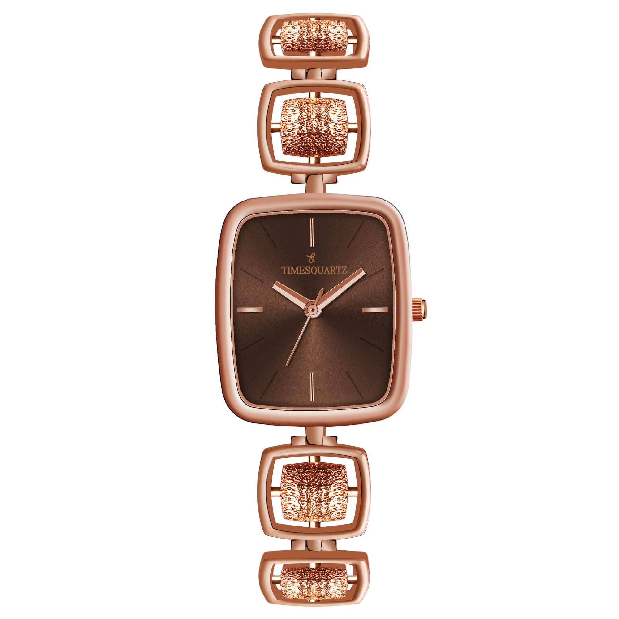 Women's Analog Wrist Watch A-272 Rose Gold Case Brown Dial