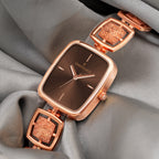 Women's Analog Wrist Watch A-272 Rose Gold Case Brown Dial