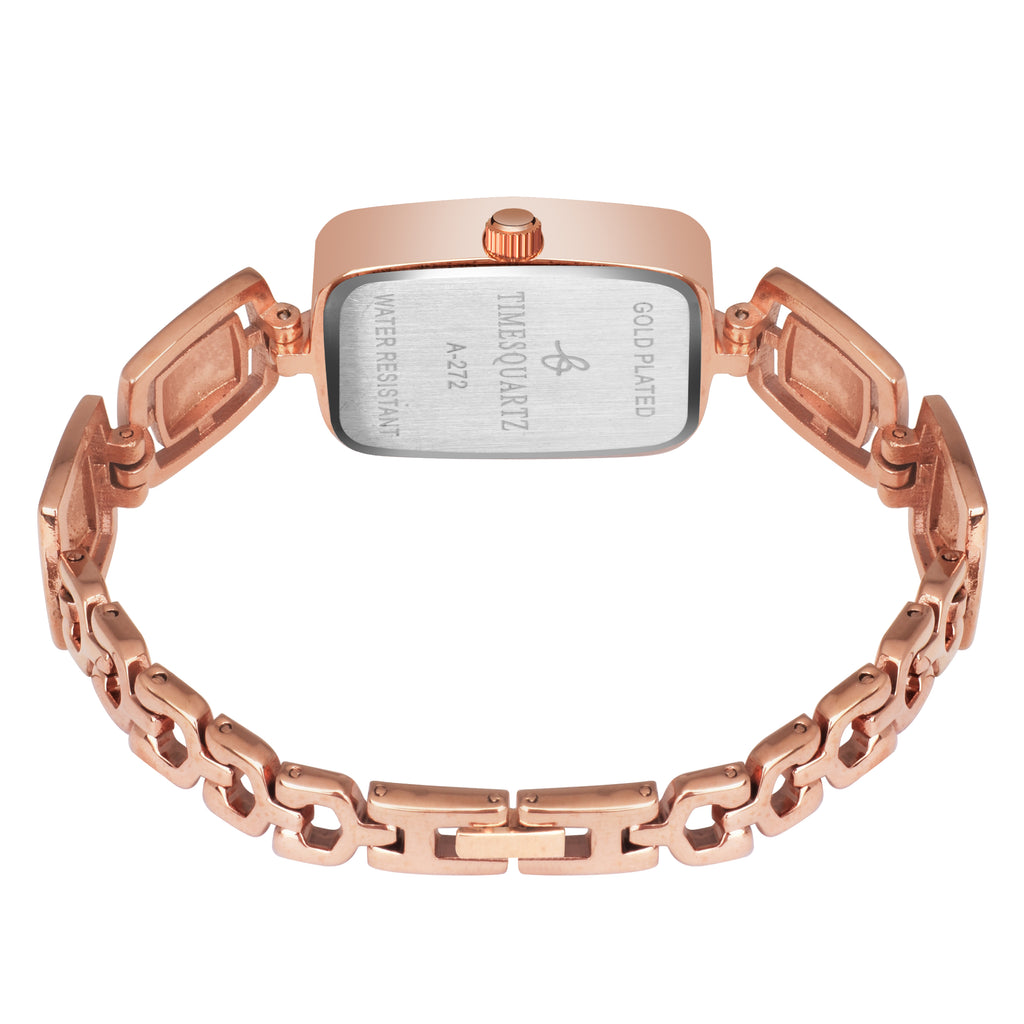 Women's Analog Wrist Watch A-272 Rose Gold Case Brown Dial