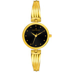 Women's Wrist Watch Model A-105 Golden Case Black Dial