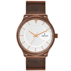 Men's Analog Wrist Watch A-123 Brown Case White Dial