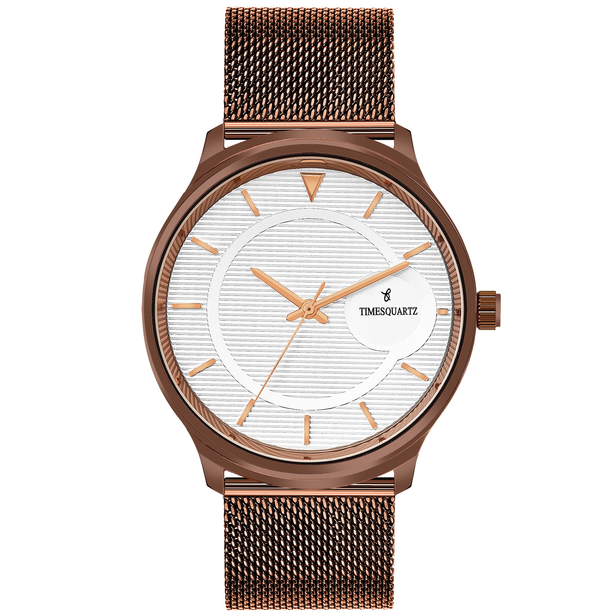 Men's Analog Wrist Watch A-123 Brown Case White Dial