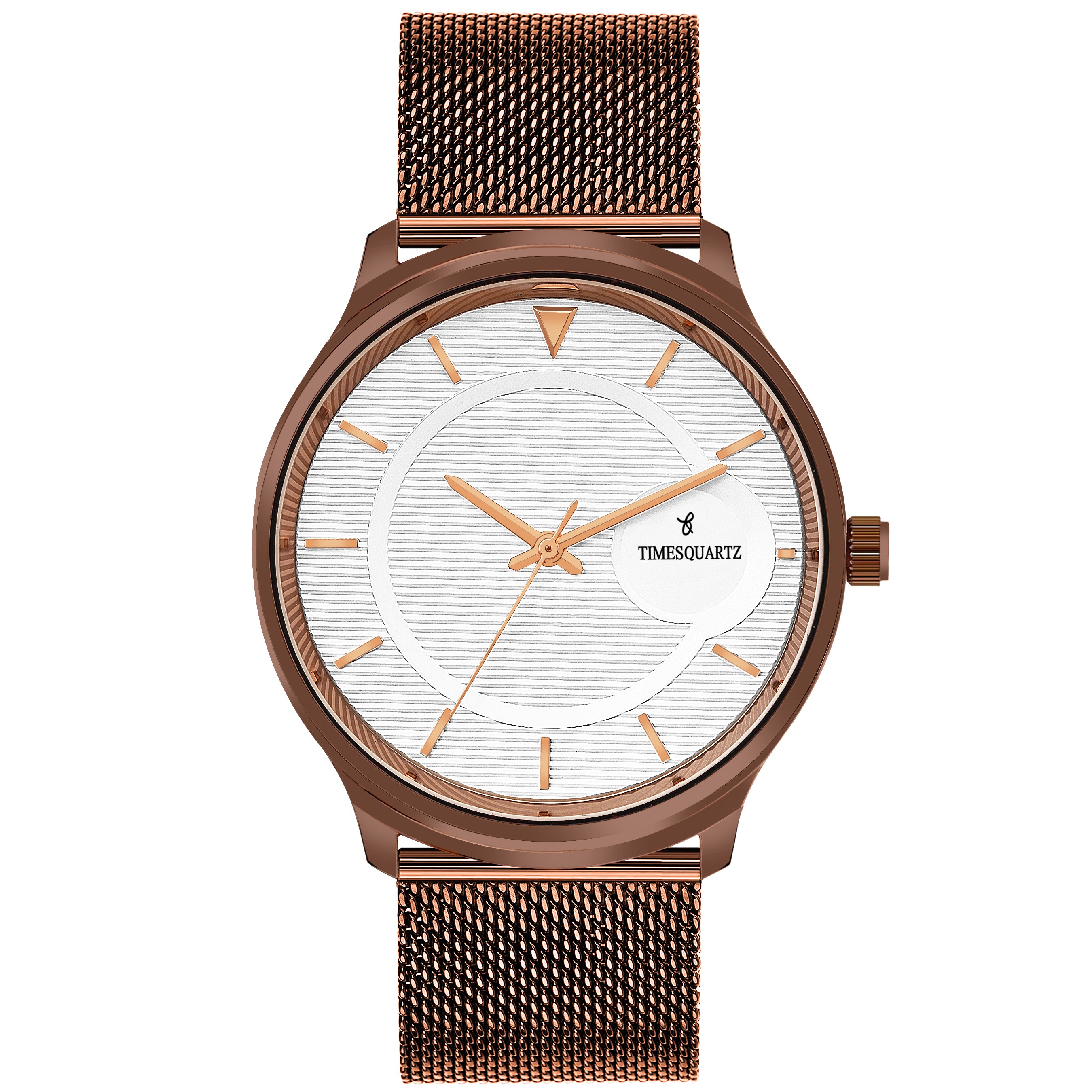 Men's Analog Wrist Watch A-123 Brown Case White Dial