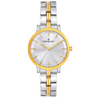 Women's Analog Wrist Watch A-150 Two Tone Case Silver Dial