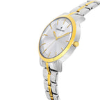 Women's Analog Wrist Watch A-150 Two Tone Case Silver Dial
