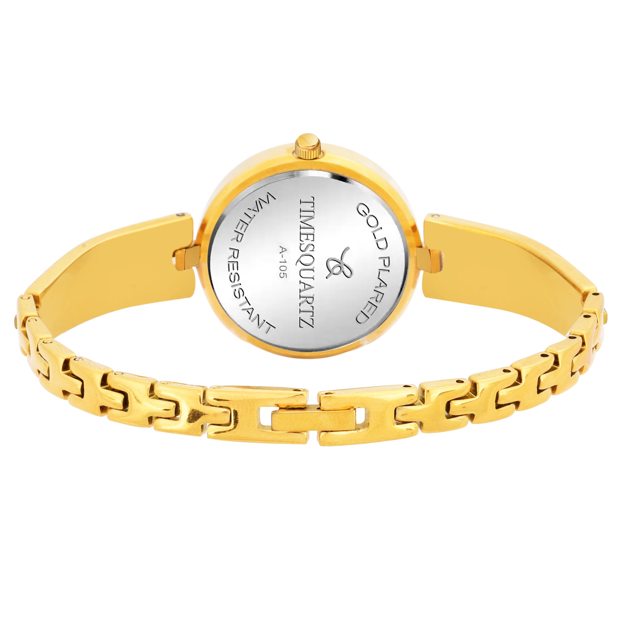 Women's Wrist Watch Model A-105 Golden Case Black Dial