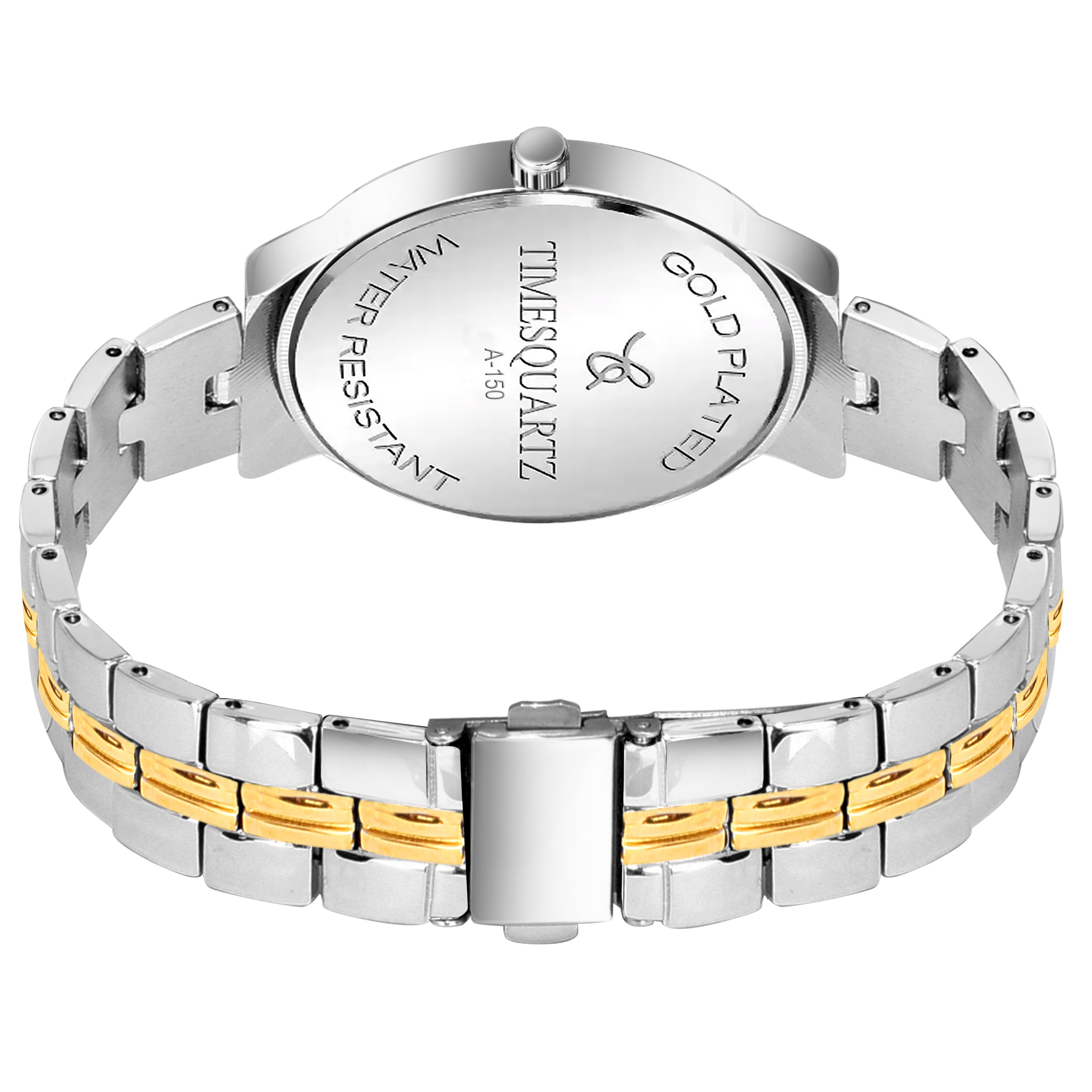 Women's Analog Wrist Watch A-150 Two Tone Case Silver Dial