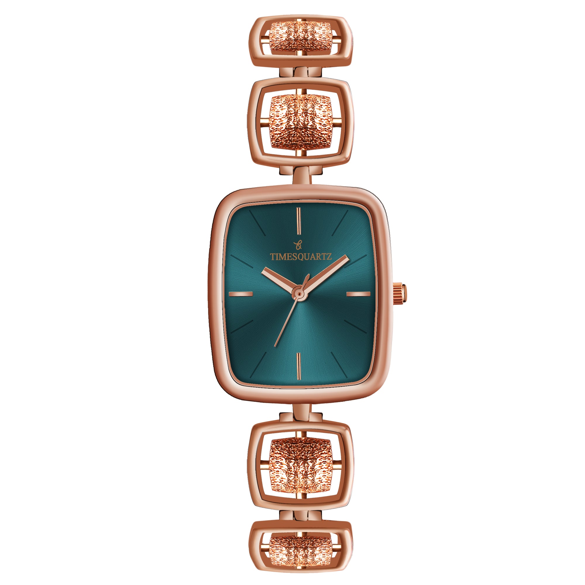 Women's Analog Wrist Watch A-272 Rose Gold Case Teal Dial