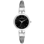 Women's Wrist Watch Model A-105 Silver Case Black Dial