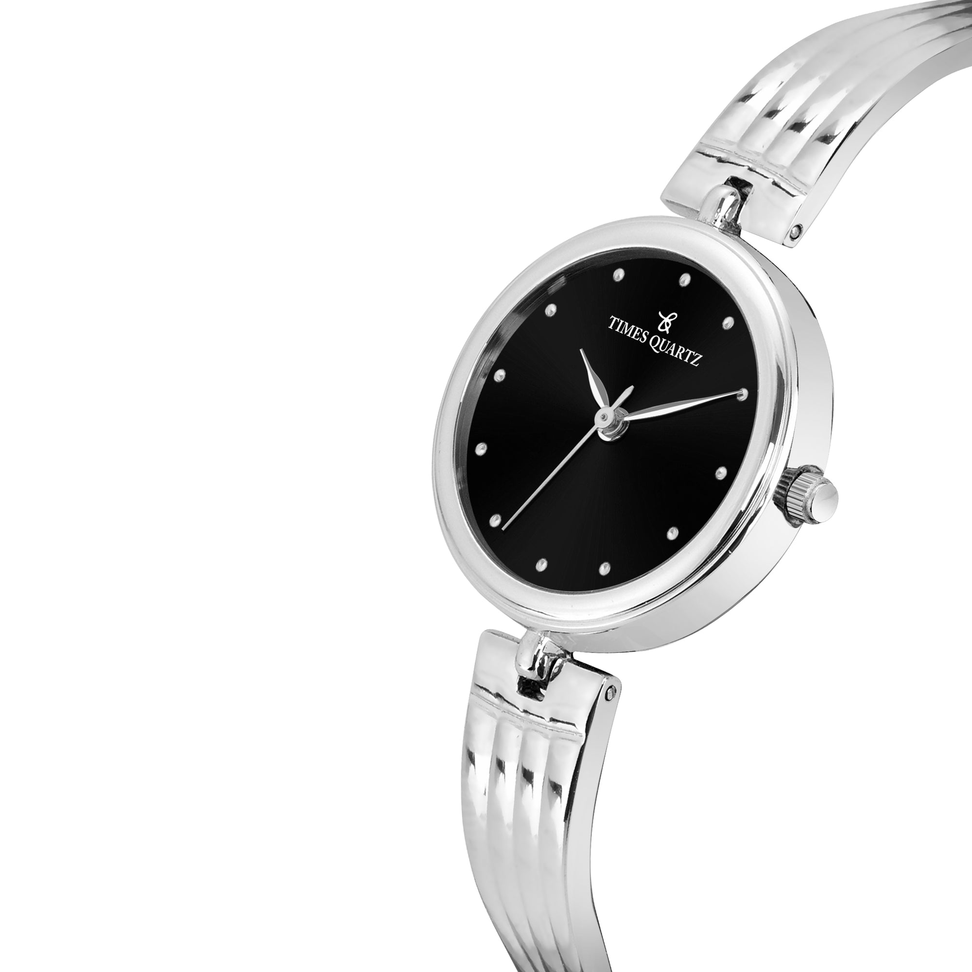 Women's Wrist Watch Model A-105 Silver Case Black Dial