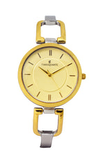Women's Wrist Watch Model A-102 Two Tone Case Golden Dial