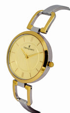 Women's Wrist Watch Model A-102 Two Tone Case Golden Dial