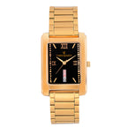 Men's Analog Wrist Watch A-184 Golden Case Black Dial