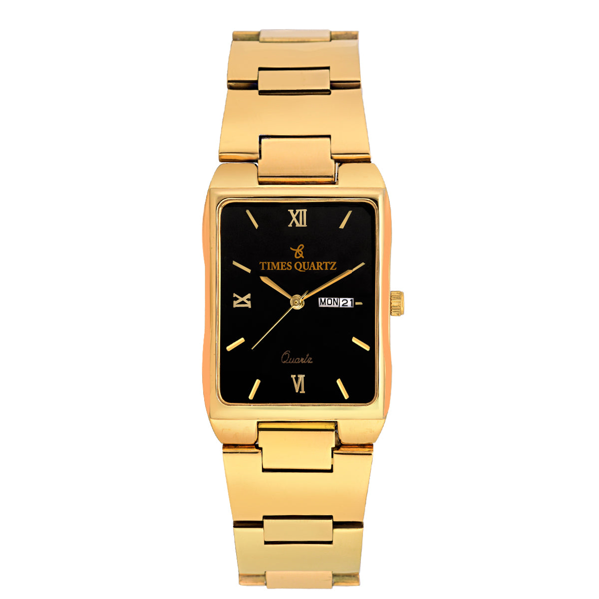 Men's Analog Wrist Watch A-235 Golden Case Black  Dial